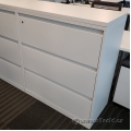 Steelcase White 3 Drawer Lateral File Cabinet, Locking